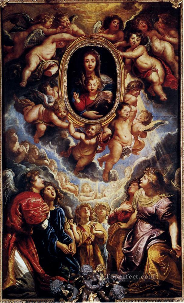 Virgen y el Niño adorados por ángeles Barroco Peter Paul Rubens Pintura al óleo